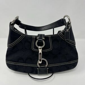 Coach Vintage Soho Hamoton Mini Slim Y2K Shoulder Bag Black Signature EUC